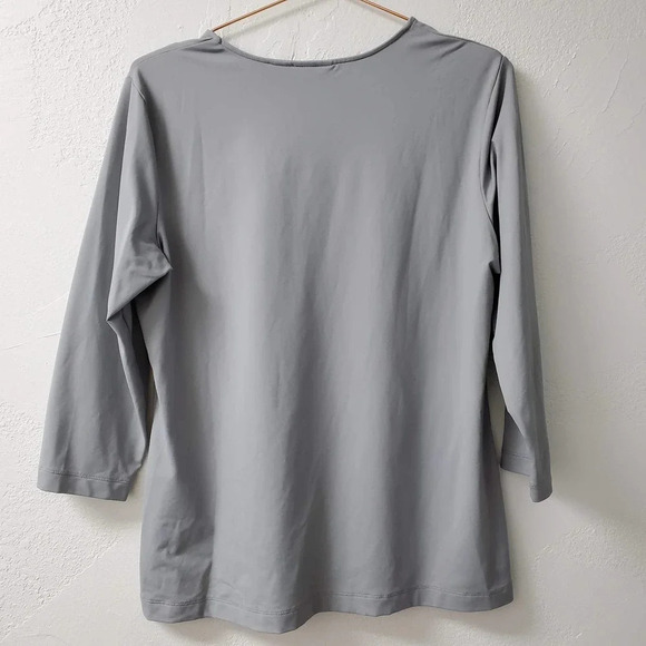 CHICOS | 3/4 Sleeve Layering Rounded Neckline Tee Large - Picture 3 of 3